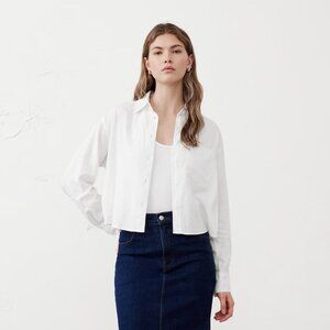BR Linen-Blend Cropped Shirt (2 Package Deal)